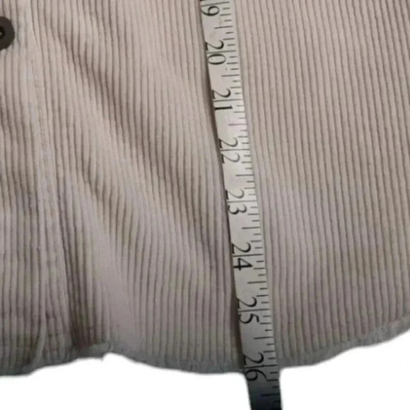 Zara Corduroy Oversized Loose Shirt Shacket Ivory Cream Long Sleeve Size  Small - Picture 13 of 13